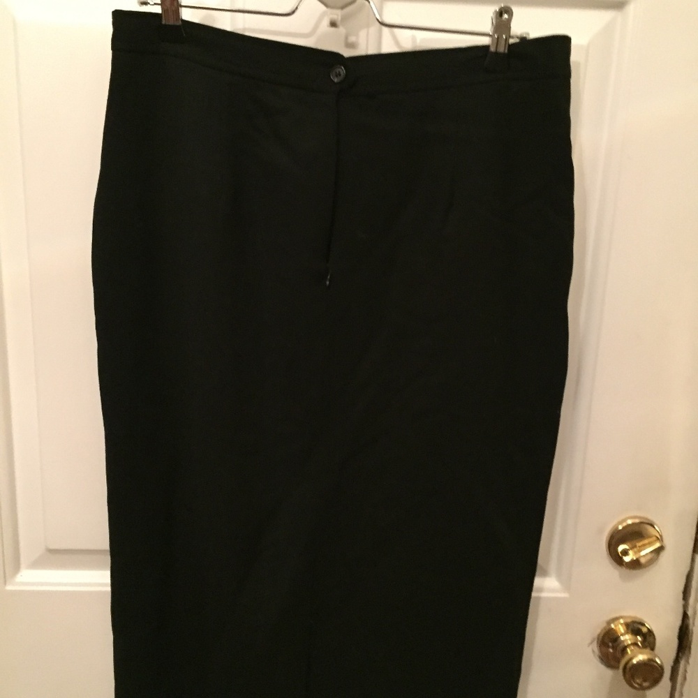 NWT Ann Freedberg Black wool Lined Skirt Sz 14